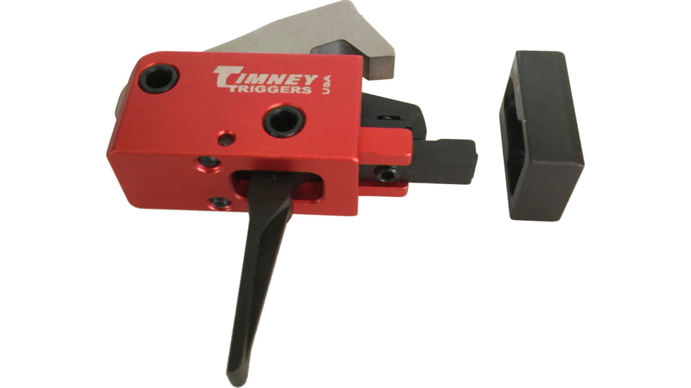 Timney Triggers AR PCC 2 Stage Straight Shoe Trigger, STRAIGHT 2+2LB, Pistol Caliber Carbine Fits all calibers in PCC, .40, .45, 9mm, Red, Actual, 682-ST
