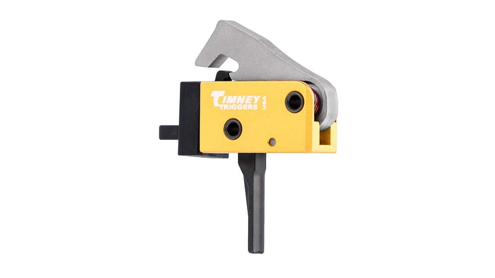 Timney Triggers AR PCC Straight Shoe Trigger, SINGLE STAGE 2.5 to 3 LB, Pistol Caliber Carbine Fits all calibers in PCC, .40, .45, 9mm, Gold, Actual, 681-ST