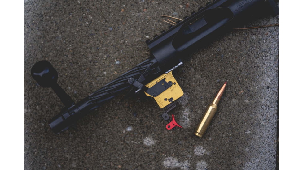 Timney Triggers Calvin Elite Remington 700 Trigger, 8 oz Draw Weight, Black/Gold Finish, Right, 520CEA