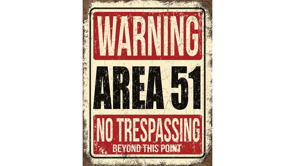 Tin Signs Area 51 No Trespassing