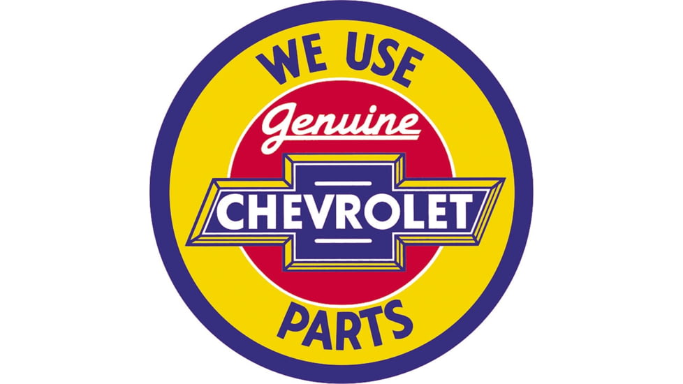 Tin Signs Chevy Genuine Parts, 11.75in Diameter, Reproduced From Authentic, Vintage Advertising, 1072