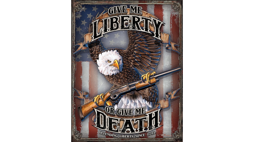 Tin Signs Give Me Liberty, 16in X 12.5in, 2185