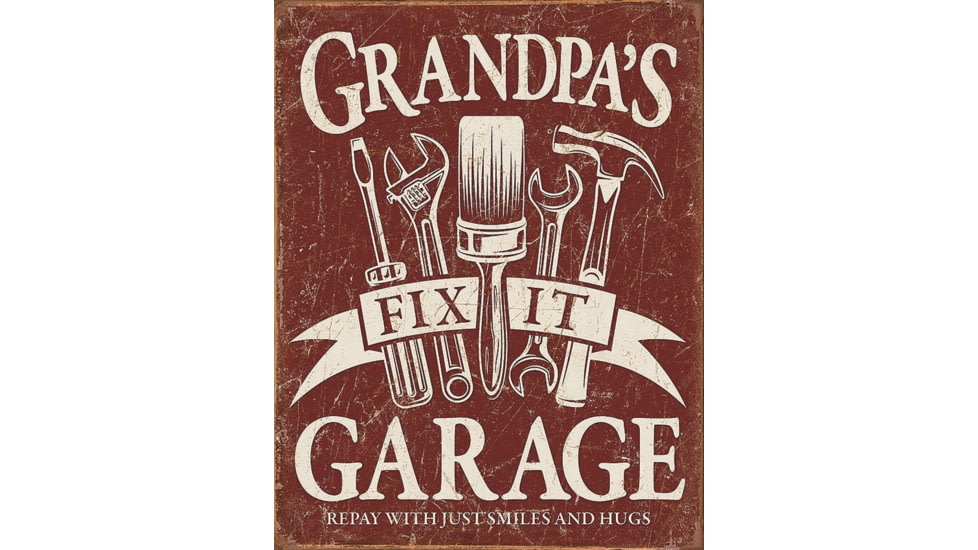 Tin Signs Grandpas Garage Sign, 12.5in X 16in, 2264