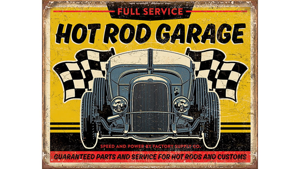 Tin Signs Hot Rod Garage