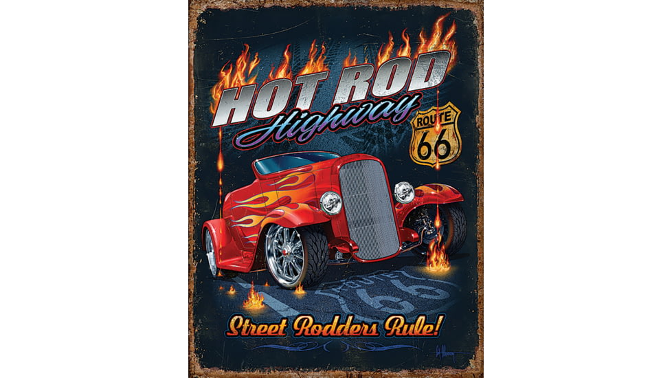 Tin Signs Hot Rod Route 66