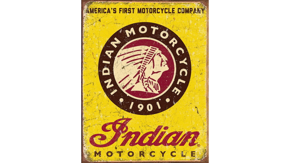 Tin Signs Indian Since 1901, 16in X 12.5in Reproduced From Authentic, Vintage Advertising, 1934