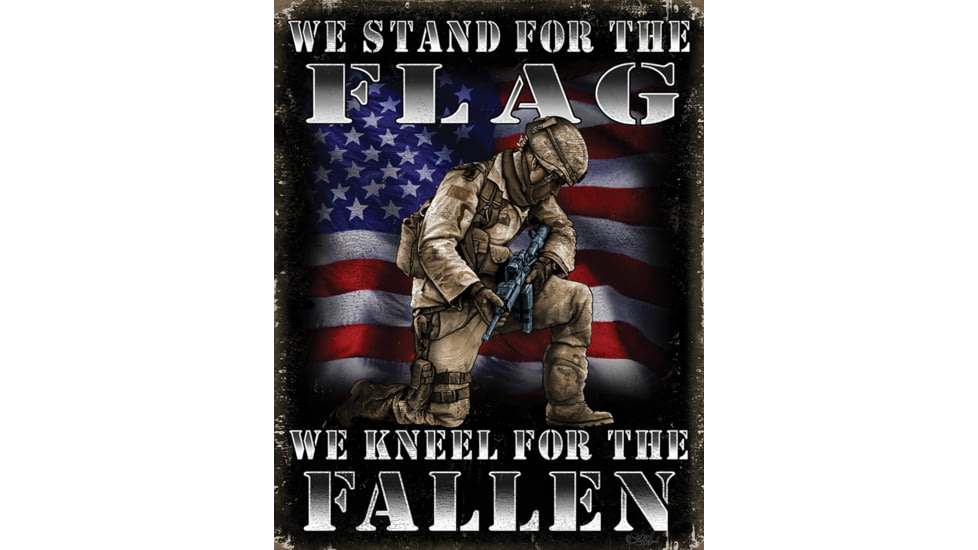 Tin Signs Kneel for the Fallen
