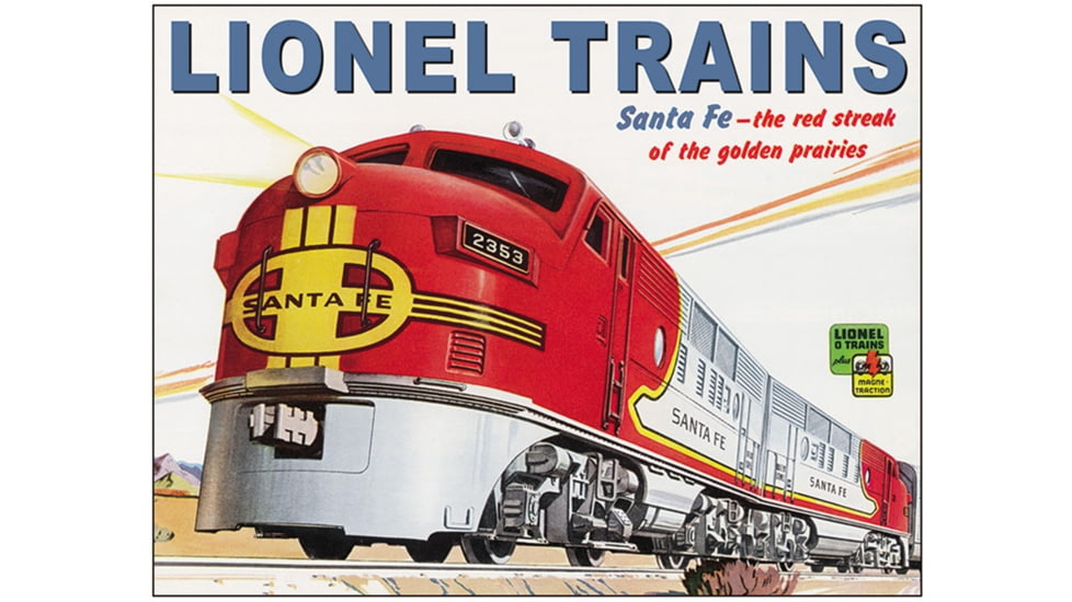 Tin Signs Lionel Santa Fe Sign, 12.5in X 16in, 2284