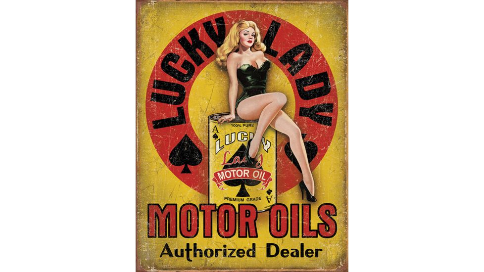 Tin Signs Lucky Lady Motor Oils Tin Sign, TSN1998