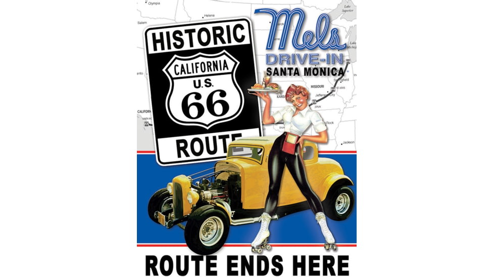Tin Signs Mels Diner Route 66 Sign, 12.5in X 16in, 2289