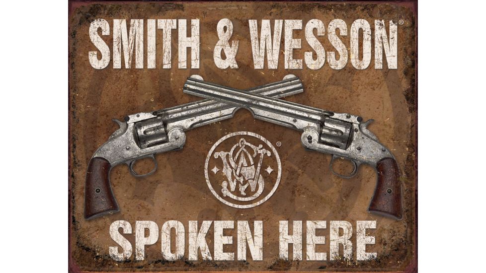 Tin Signs S&amp;W Spoken Here Tin Sign TSN1849