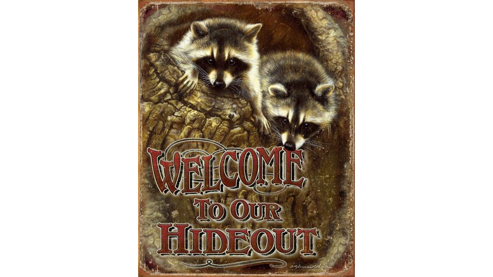 Tin Signs Welcome To Our Hideout TSN1948