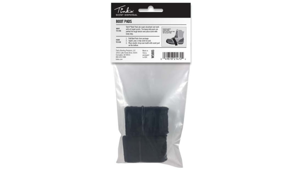 Tinks Hunting Boot Scent Pads, Washable, Elastic Absorbent Pad, 4 in Size, 1-Pair, W5885