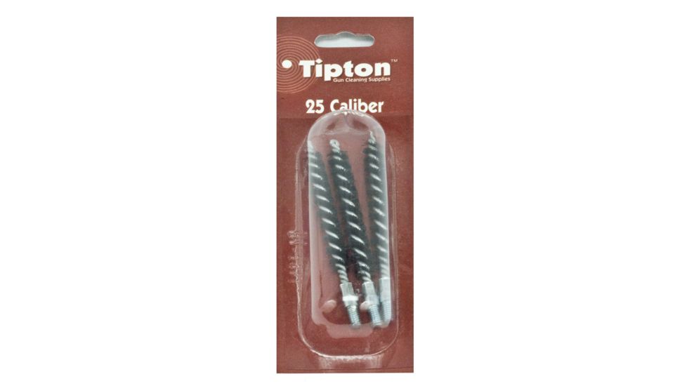 Tipton 25 Caliber Rifle Nylon Bristle Bore Brush, Shelf Pack of 3