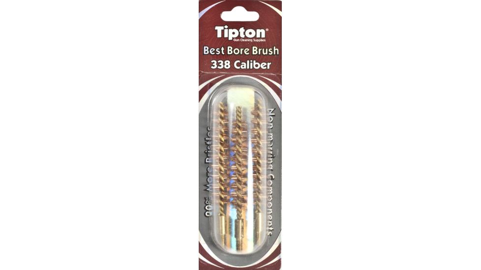 Tipton 338 Caliber Rifle Bronze Best Bore Brush, Shelf Pack of 3