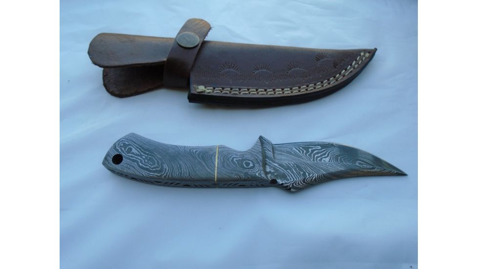 Titan 15N20/1095 Damascus Steel Fixed Knife, TD-021, Damascus Handle, 3.5in. Blade TDK-21