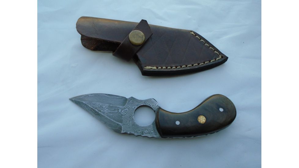 Titan 15N20/1095 Damascus Steel Fixed Knife, TD-060, Walnut Wood Handle, 3.2in. Blade TDK-60