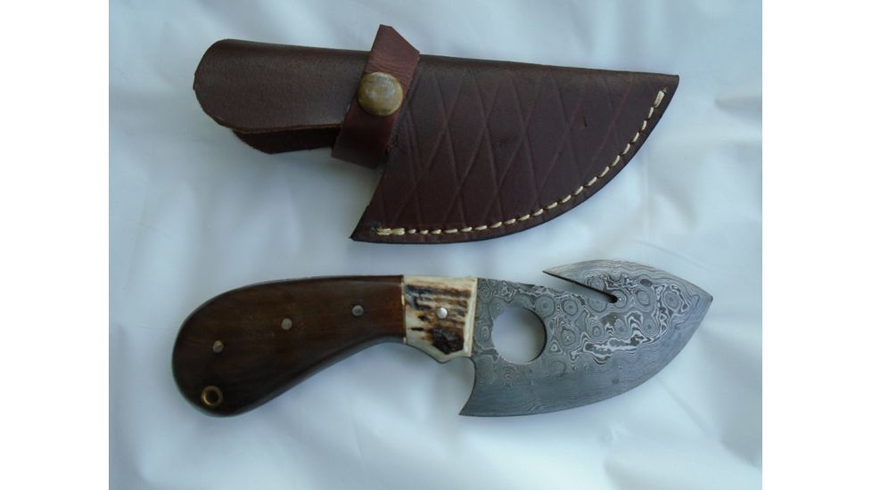 Titan 15N20/1095 Damascus Steel Hatchet, TD-006, Walnut Wood, Stag Handle, 3.8in. Blade TDK-6