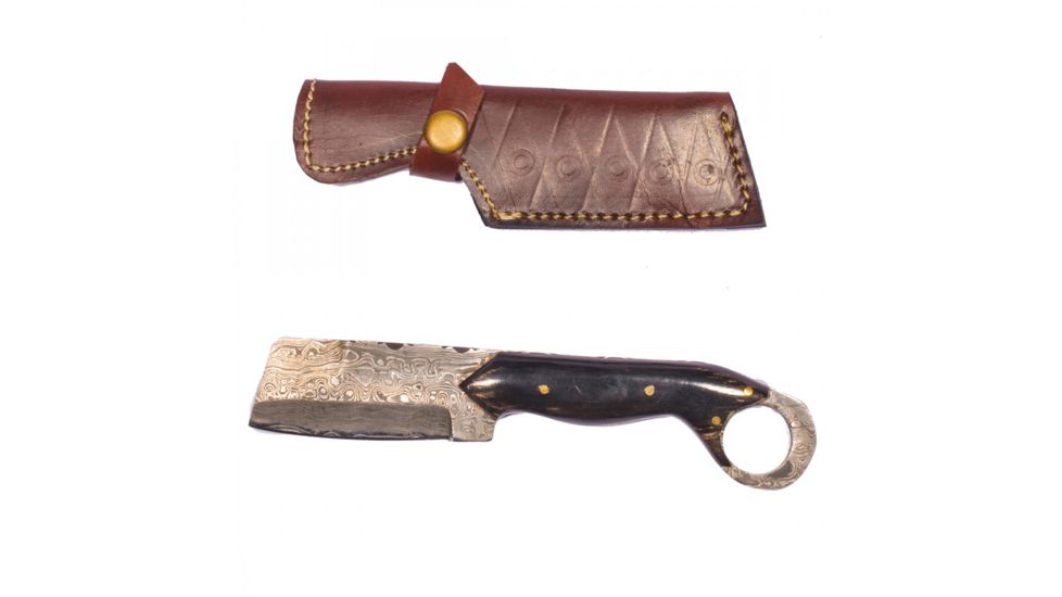 Titan 15N20/1095 Damascus Steel Hatchet, TD-019, Bull Horn Handle, 3.5in. Blade TDK-19