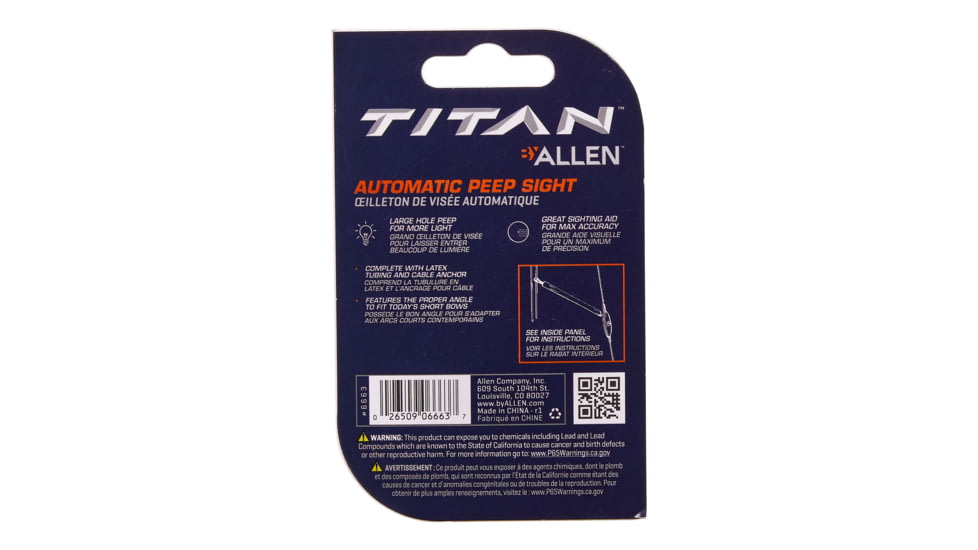Titan Automatic Peep Sight, Black, 6663