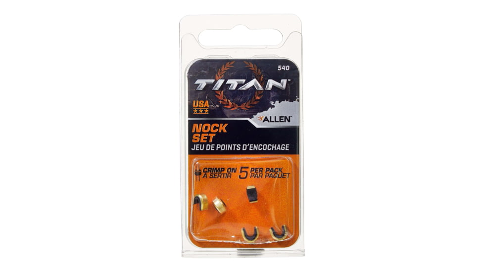 Titan Brass Arrow Nock Set, 5 Pack, Metal, 540