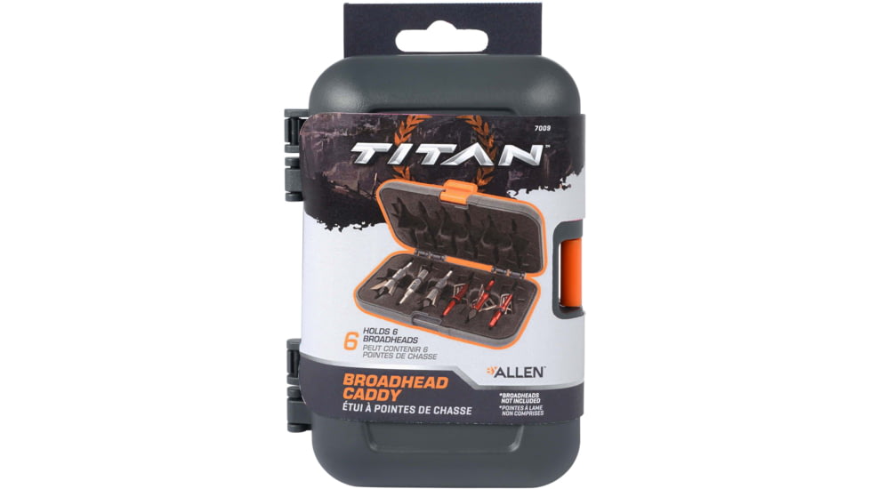 Titan Broadhead Box and Caddy, Gray/Orange, 5.5 in x 3.75 in, 7009