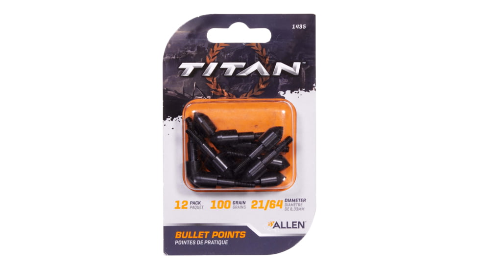 Titan Bullet Point, 100 Grain, Black, 21/64in, 1435