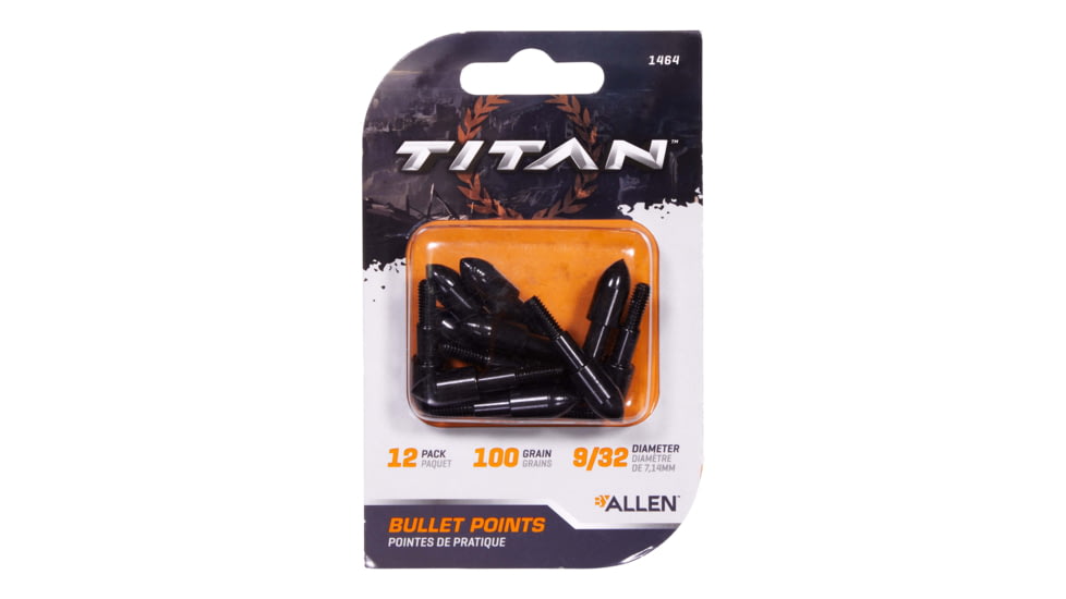 Titan Bullet Point, 100 Grain, Black, 9/32in, 1464