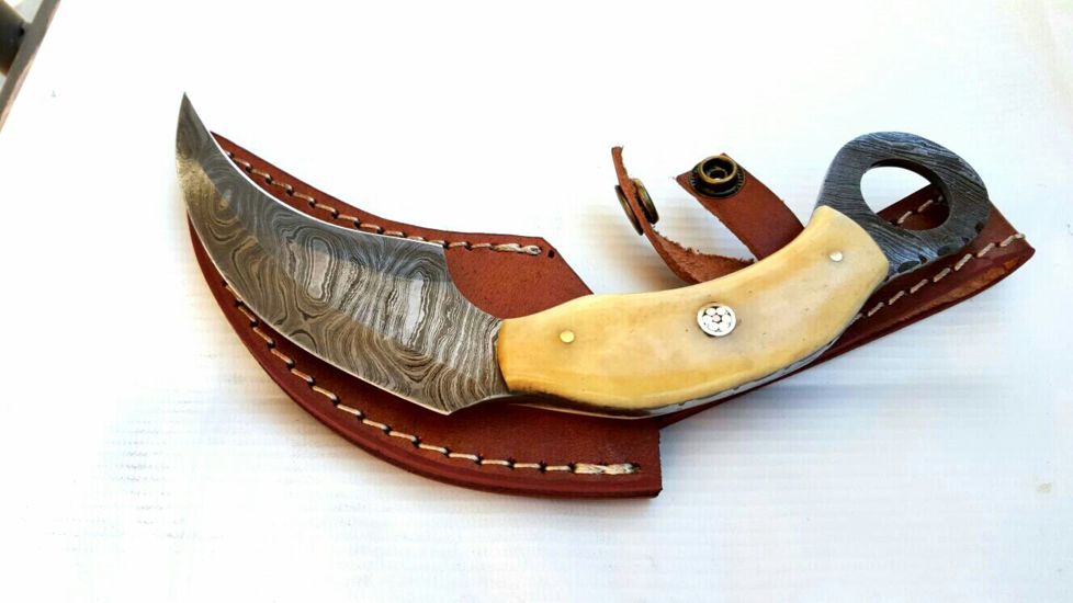 Titan Damascus Series TD-084 Karambit Knife, 8.2in OAL TDK-84