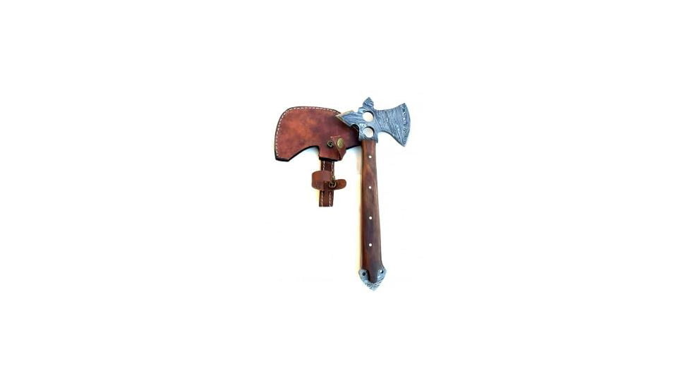 USED Titan Damascus Steel Tomahawk, 12.2in, TD-086, TDK-86, EDEMO1