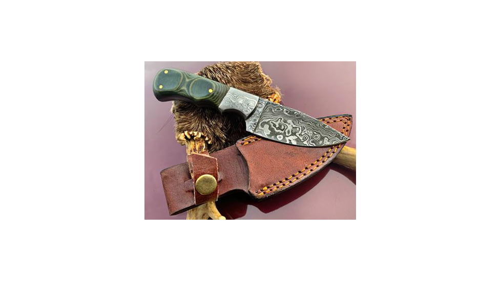 Titan International Knives Damascus 8.5in Custom Handmade Forged Steel Hunting Bowie Knife, 8 inch, TDK-248