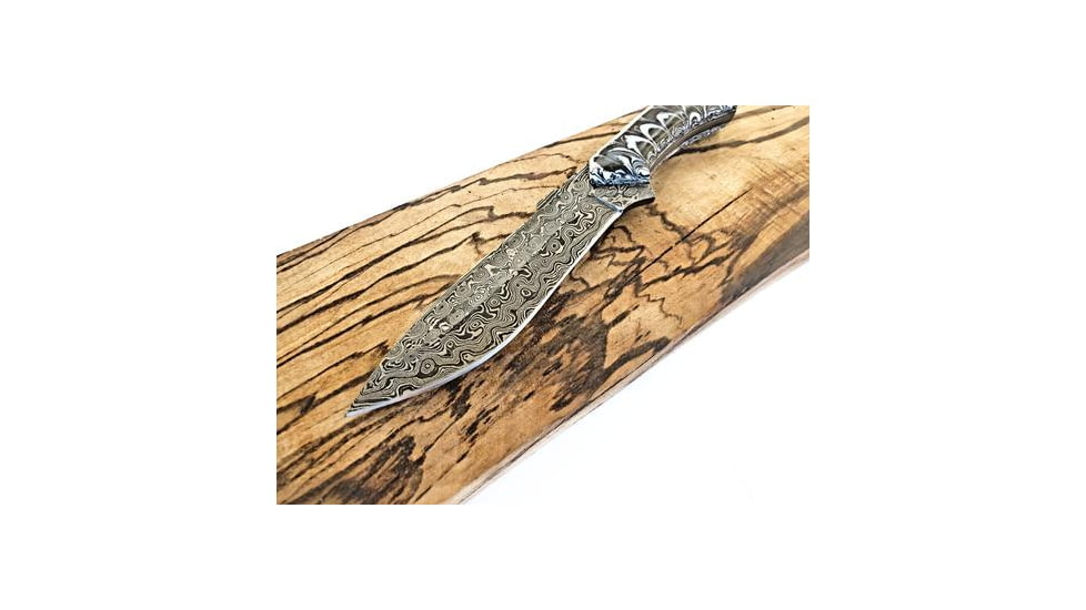 Titan International Knives Damascus Custom HandmadeSteel Arylic Grip Knife, 8 inch, TDK-224