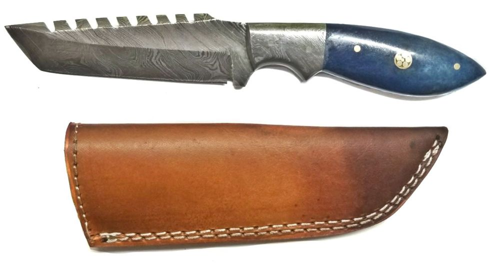 Titan International Knives Damascus Steel Tanto Blade By Titan Death-Wish - Tactical Knife, 10.5in Overall TD-210