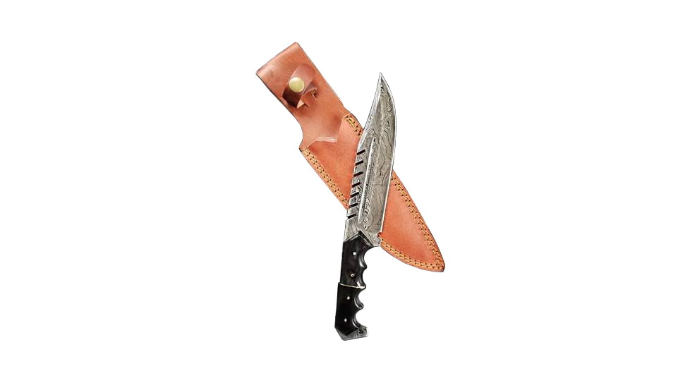 Titan International Knives Damascus Titan Predator Fixed Blade Knife, 8 inch, TDK-236