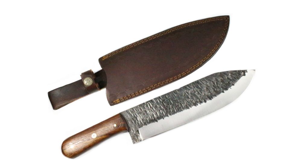 Titan International Knives Hand Forged Custom Carbon Blade - Machete Knife, 8in Blade, Walnut Handle, 14in Overall TC-019