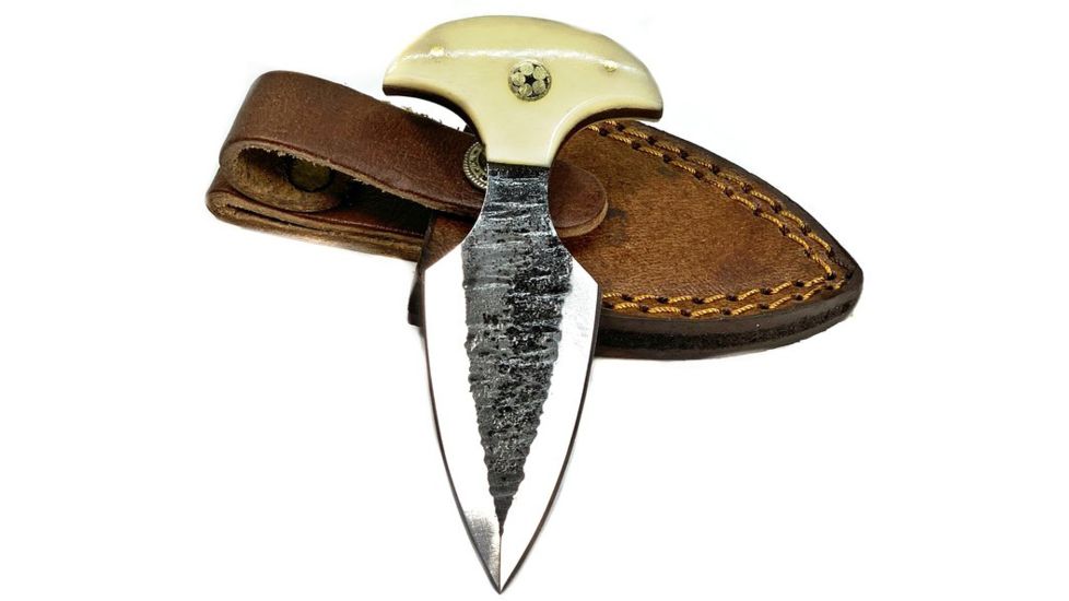 USED Titan International Knives Push Dagger Knife, 2.5in, Carbon Steel, Dagger, Camel Bone, TCK-50, EDEMO1