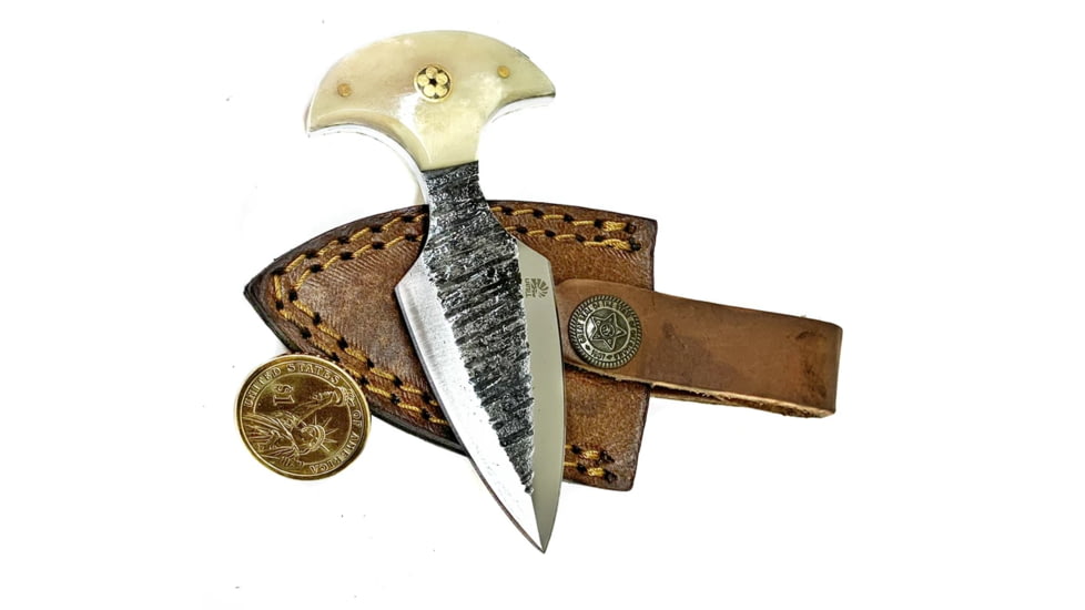 Titan International Knives Push Dagger Knife, 2.5in, Carbon Steel, Dagger, Camel Bone, TCK-50