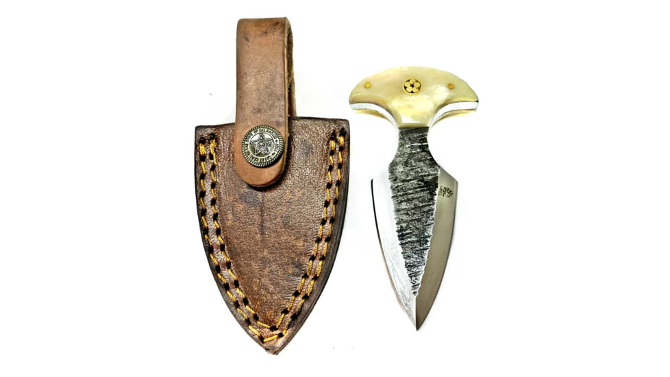 Titan International Knives Push Dagger Knife, 2.5in, Carbon Steel, Dagger, Camel Bone, TCK-50