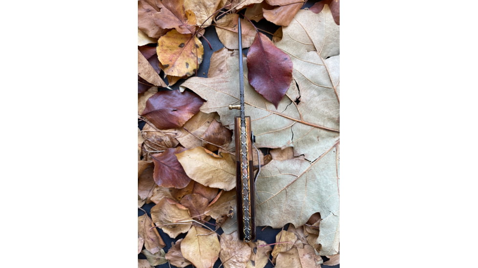 USED Titan International Knives TF-012 Fixed Blade Knives, 4.2in, High Carbon Damascus Steel, Tanto, Engraved Walnut Handle, TF-012, EDEMO1, Used, Condition Fair, Missing Item