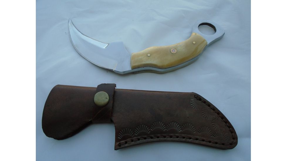 Titan J2 Japanese Steel Fixed Knife, TJ-013, Camel Bone Handle, 3.2in. Blade, 8.2in. Overall TJK-13