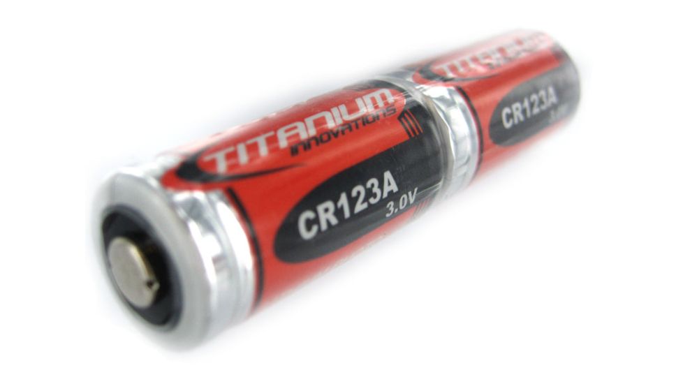 Titanium Innovations CR123A 3V Lithium Photo Battery 1400mah Double Pack 6V, Red, CR123A-DOUBLE