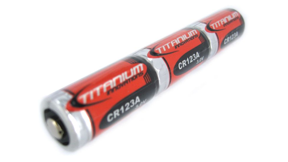 Titanium Innovations CR123A 3V Lithium Photo Battery 1400mah Triple Pack 9V, Red, CR123A-TRIPLE
