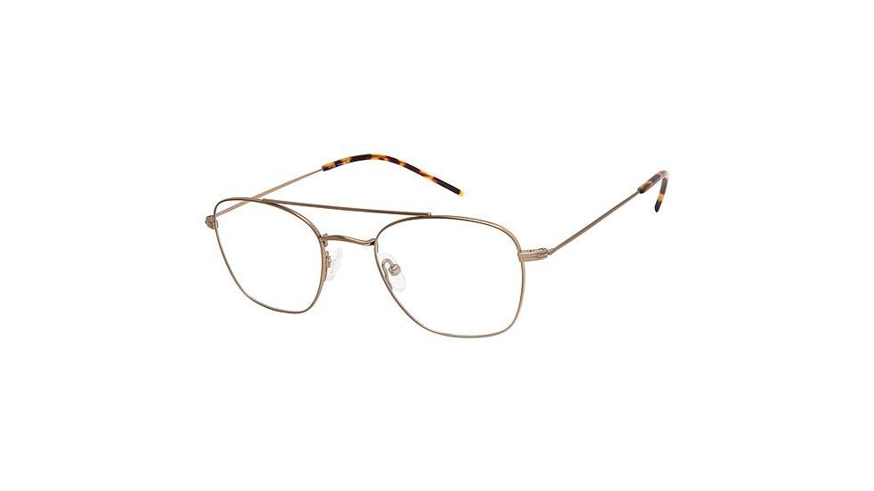 TLG NU036 Bifocal Prescription Eyeglasses - Frame BRUSHED GOLD, Size 51/21mm LYNU03601