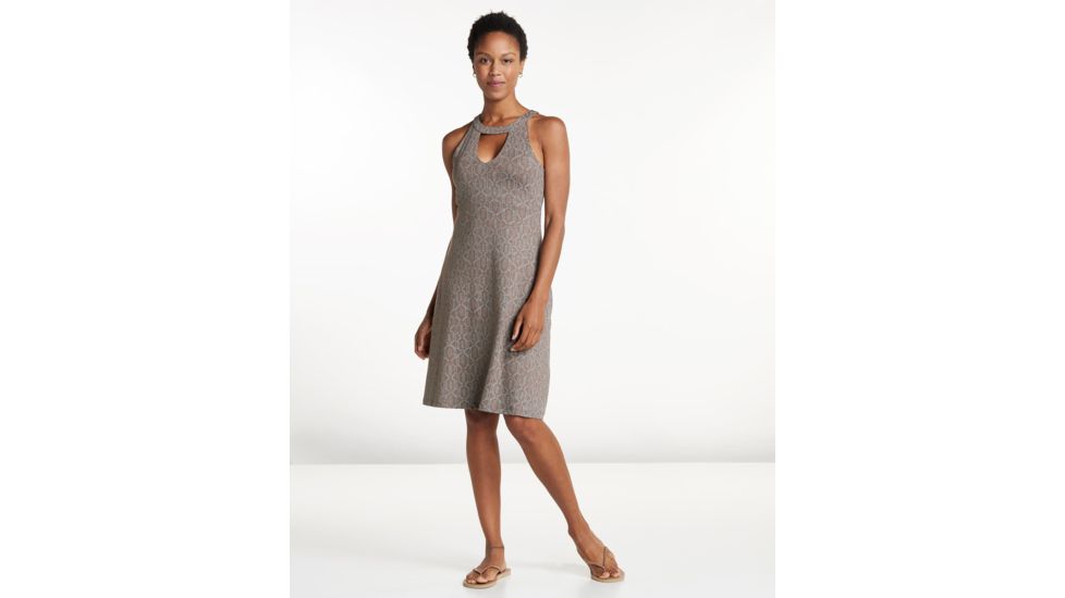 Toad&amp;Co Avalon Sleeveless Dress, Falcon Brown Batik Dot Print, Extra Small T1772804-209-XS