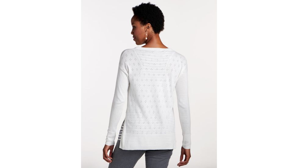 Toad&amp;Co Cambria Pointelle Crew Womens Top, Egret, Large T1072801-020-L