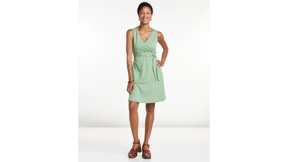 Toad&amp;Co Cue Wrap Sleeveless Dress, Agave Batik Dot Print, Large T1772801-305-L
