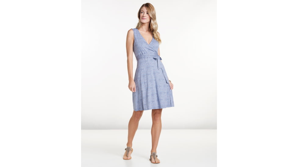 Toad&amp;Co Cue Wrap Sleeveless Dress, Lilac Wave Print, Large T1772801-501-L