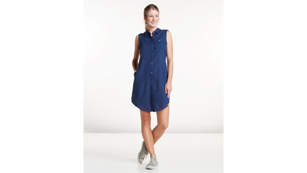 Toad&amp;Co Indigo Ridge SL Dress, Dark Indigo Solid, Large T1792803-923-L