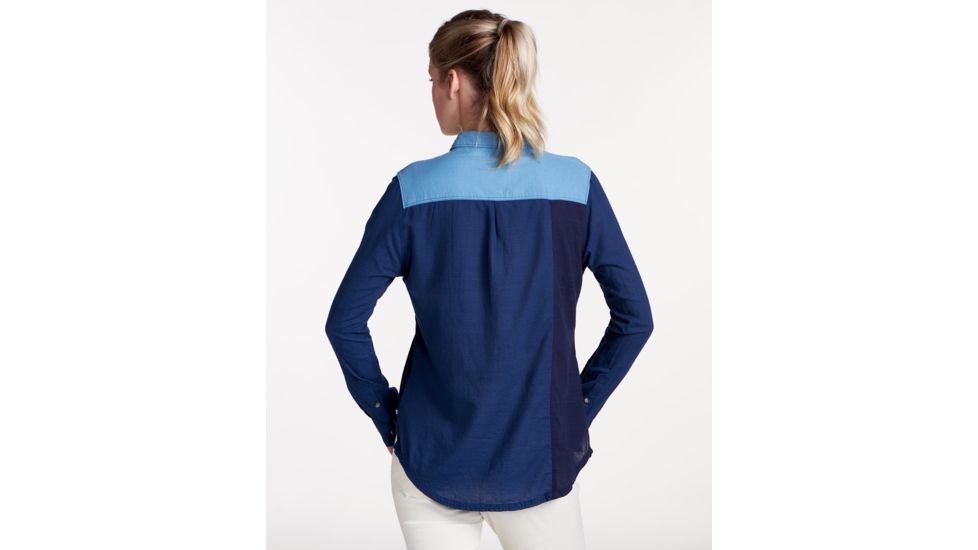 Toad&amp;Co Las Indigas Womens Long Sleeve Shirt, Medium Indigo Solid, Large T1252803-922-L