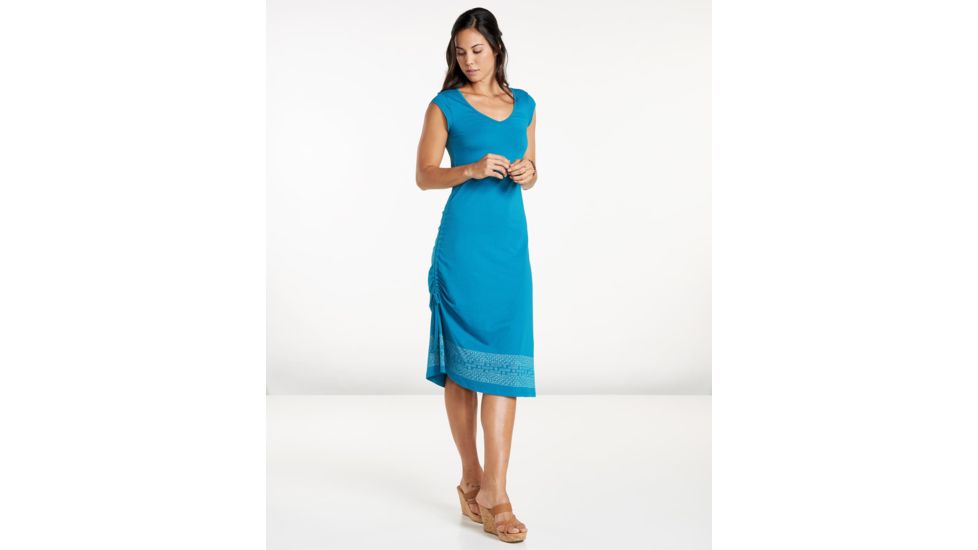 Toad&amp;Co Muse Dress, Deepwater Border Print, Extra Large T1772205-401-XL